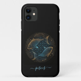 Capa Para iPhone 11 Capa de iPhone Case-Mate de Peixes zodíaco preto e