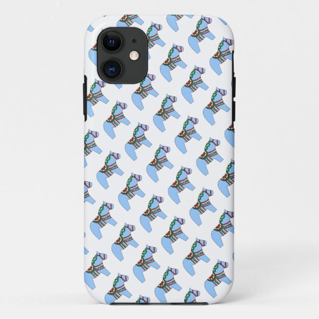 Capa Para iPhone 11 Capa de iPhone Cavalo Dala Azul (Verso)