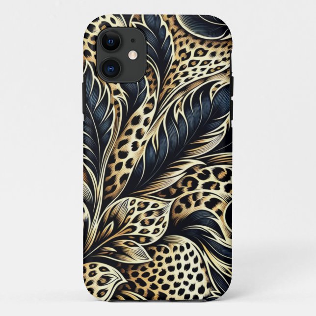 Capa Para iPhone 11 Capa de iPhone com Design de Estampa de Leopardo (Verso)