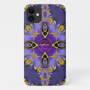 Capa Para iPhone 11 Capa de iPhone com Monograma de Arte em Renda de C