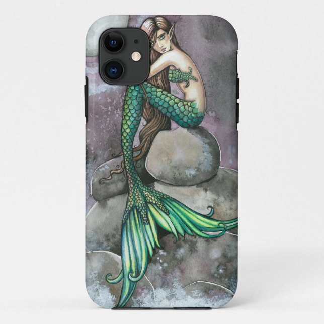 Capa Para iPhone 11 Capa de iPhone Emerald Mermaid (Verso)