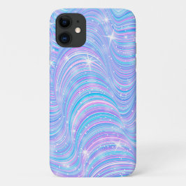 Capa Para iPhone 11 Capa de iPhone Ondas Pastel Mágicas e Brilhantes