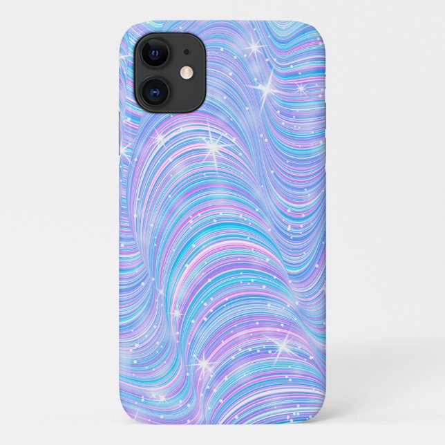 Capa Para iPhone 11 Capa de iPhone Ondas Pastel Mágicas e Brilhantes (Verso)