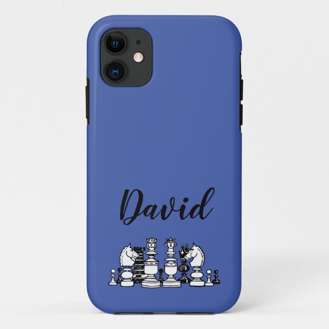 Capa Para iPhone 11 Capa de iPhone Personalizada com Tema de Xadrez (Verso)