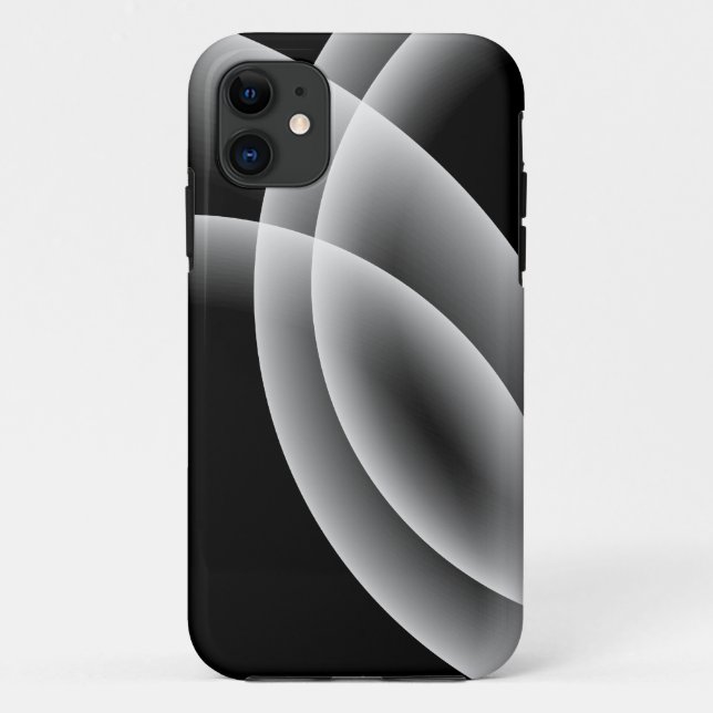 Capa Para iPhone 11 Capa de iPhone Preta - Esferas Sobrepostas (Verso)