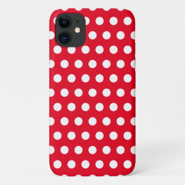 Capa Para iPhone 11 Capa de iPhone Vermelha com Pontos Brancos - Escol