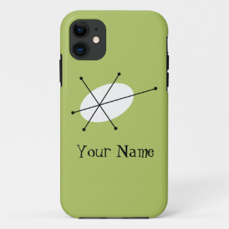 Capa Para iPhone 11 Capa de iPhone vertical 'Nome' Dazzle Green