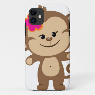 Capa Para iPhone 11 Capa de telefone do iPhone 5 do macaco de Brown