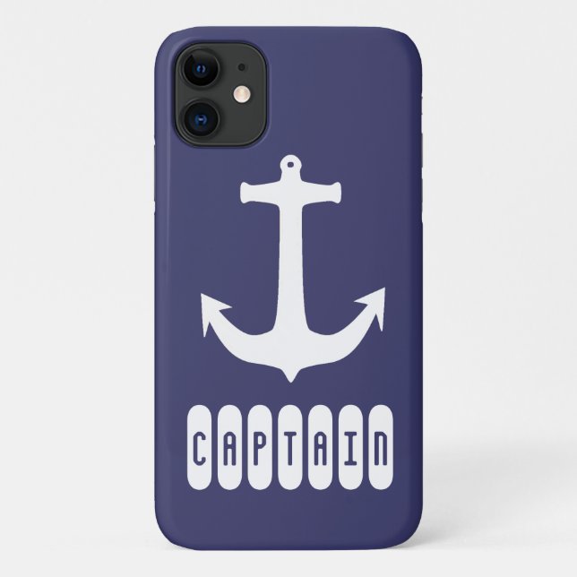 Capa Para iPhone 11 Capitão Âncora Mar Oceano Vela (Verso)