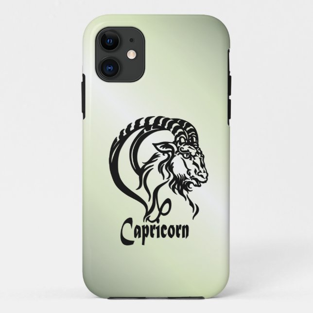 Capa Para iPhone 11 Capricórnio o Bode Marinho Zodíaco Verde (Verso)