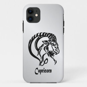 Capa Para iPhone 11 Capricórnio Signo do Zodíaco e Símbolo Prata