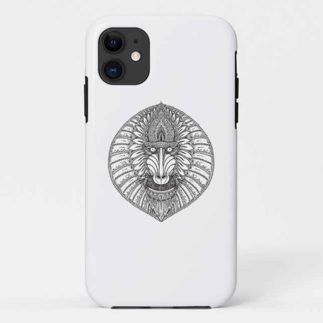 Capa Para iPhone 11 Cara inspirada do babuíno (Verso)