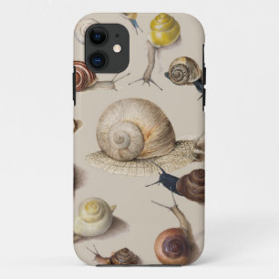Capa Para iPhone 11 Caracóis de Jardim Antigos Ilustração Científica
