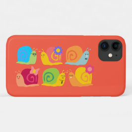 Capa Para iPhone 11 Caracóis felizes e caracóis
