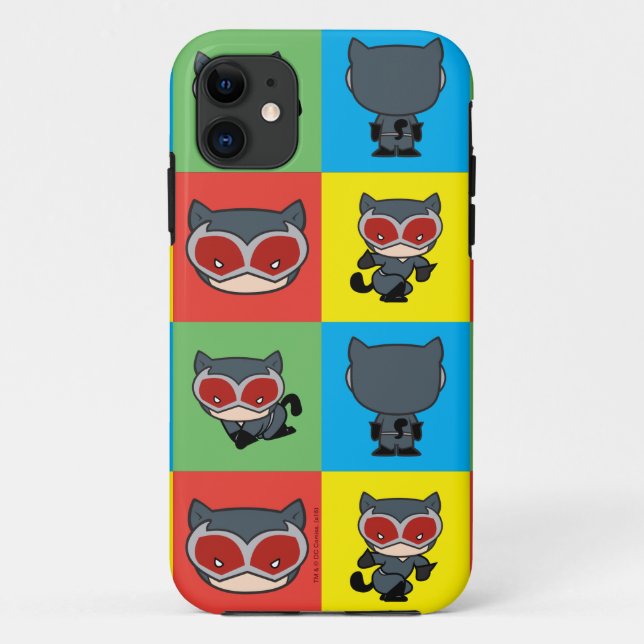 Capa Para iPhone 11 Caracter Chibi CatWomen Poses (Verso)