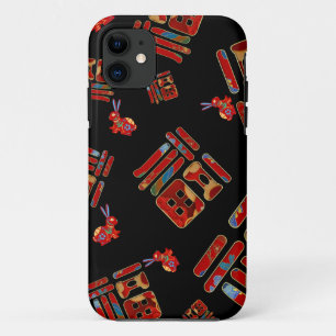 Capa Para iPhone 11 Caractere Chic Chinês 福 Abençoa Coelhos Ano