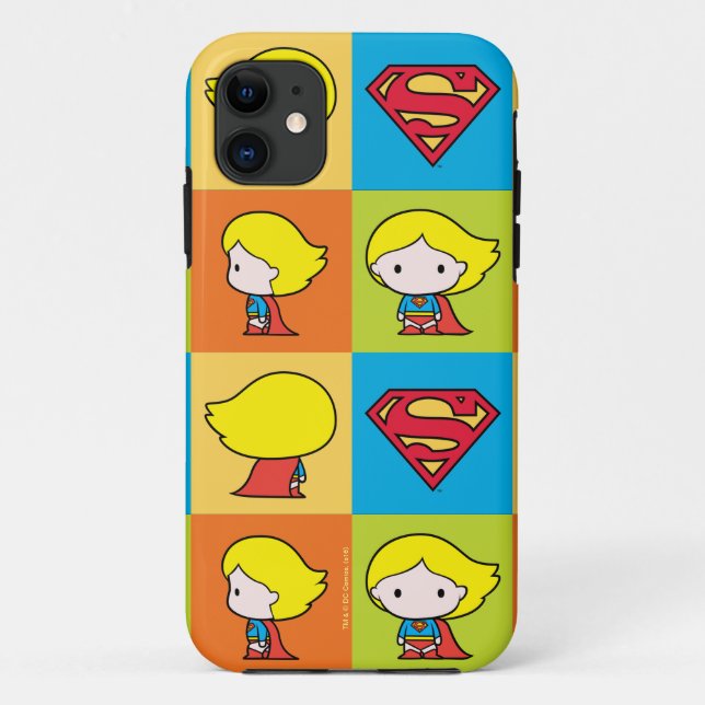 Capa Para iPhone 11 Caractere de Supergirl Chibi - Turnround (Verso)