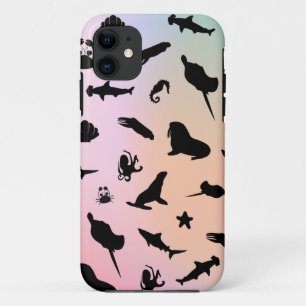 Capa Para iPhone 11 caranguejo-da-baleia-do-tubarão-sombra no oceano g