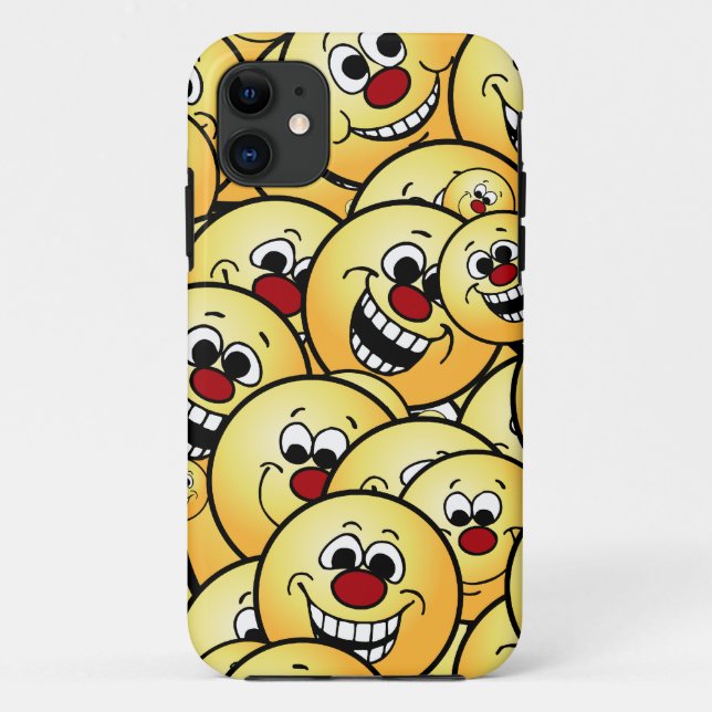 Capa Para iPhone 11 Caras felizes de Grumpeys ajustadas (Verso)