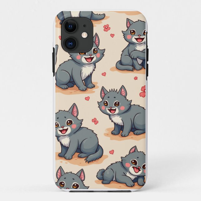 Capa Para iPhone 11 caráter animal fofo (Verso)