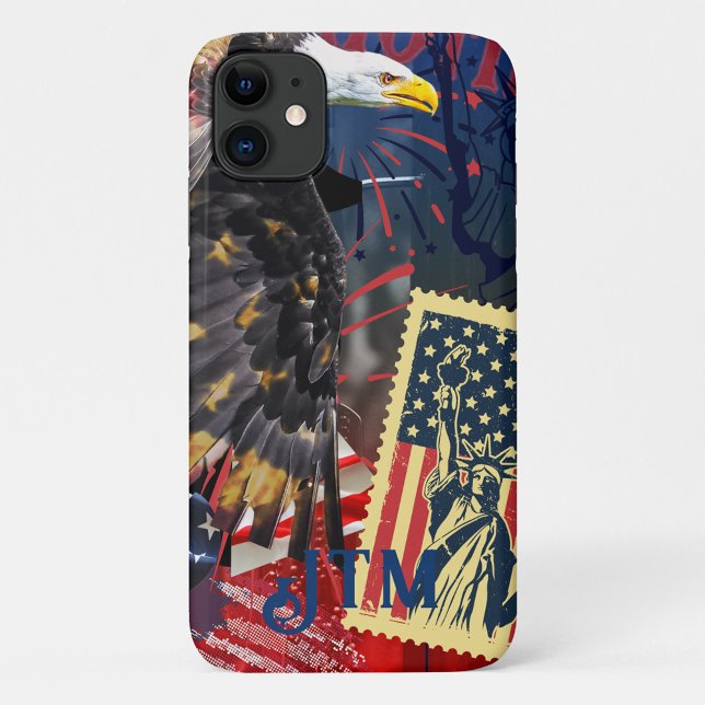Capa Para iPhone 11 Carimbo de Águia dos Estados Unidos e Selo de Libe (Criador carregado)