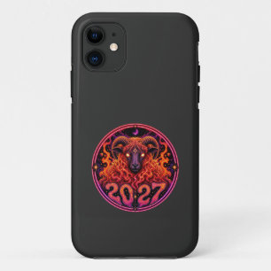 Capa Para iPhone 11 Carneiro de Fogo Psicodélico Áries