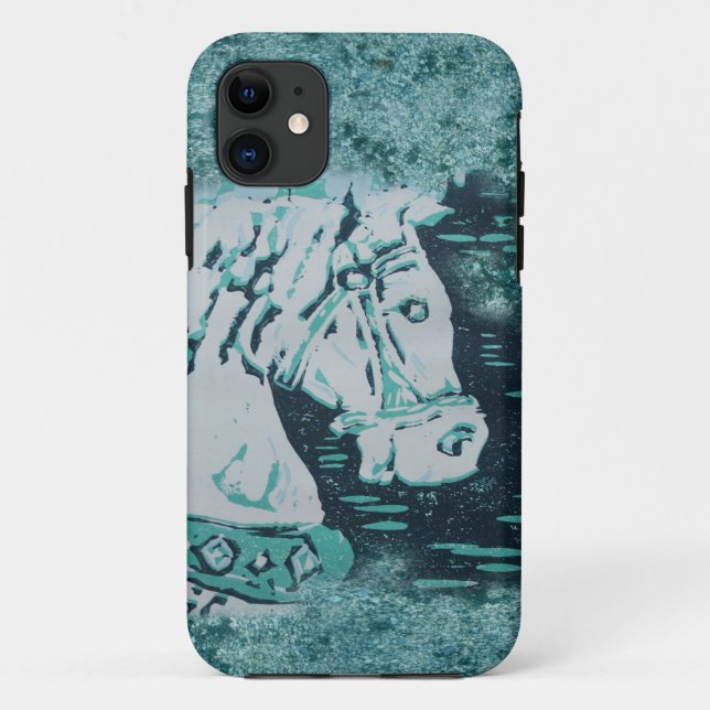 Capa Para iPhone 11 Carousel Horse Aquamarine (Verso)
