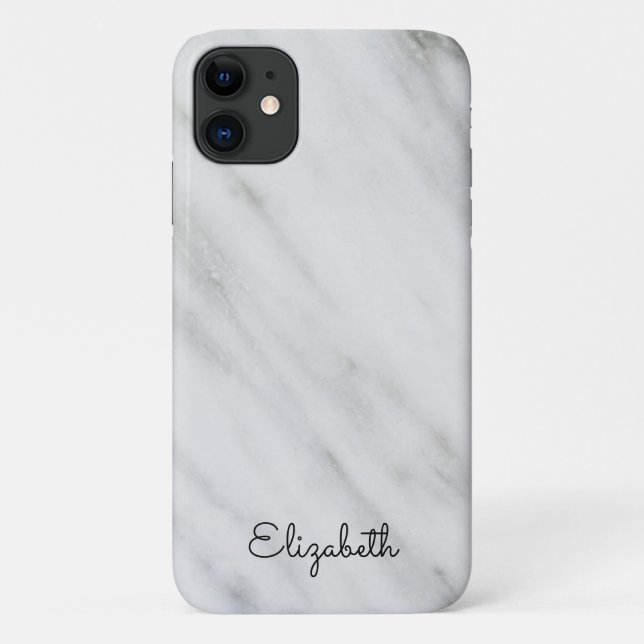 Capa Para iPhone 11 Carrara Cinza Marble (Verso)