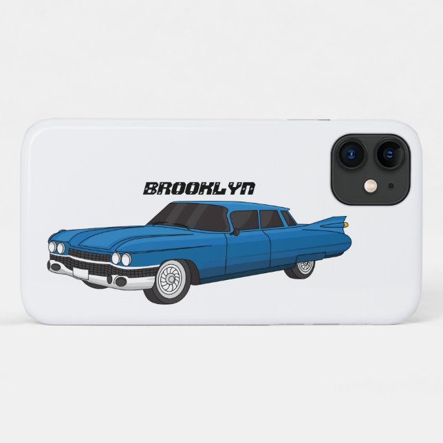 Capa Para iPhone 11 Carro clássico azul legal 1959 (Verso (horizontal))
