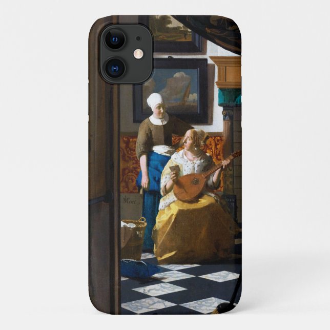 Capa Para iPhone 11 Carta de Amor, Johannes Vermeer (Verso)