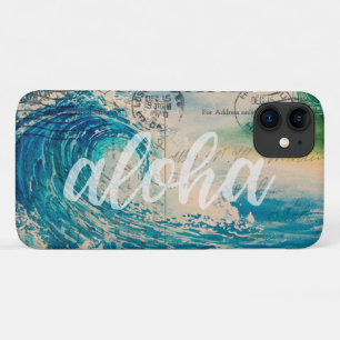 Capa Para iPhone 11 Cartão postal Vintage havaiano