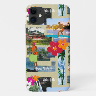 Capa Para iPhone 11 Cartão postal Vintage Havaiano Aloha Paradise