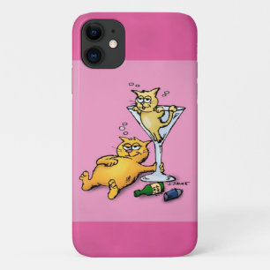 Capa Para iPhone 11 Cartografia Colchões e Gatinhos Rosa