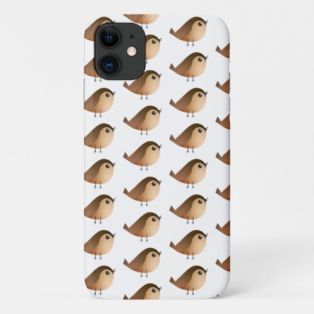Capa Para iPhone 11 Cartografia de Pássaro Sparrow (Verso)
