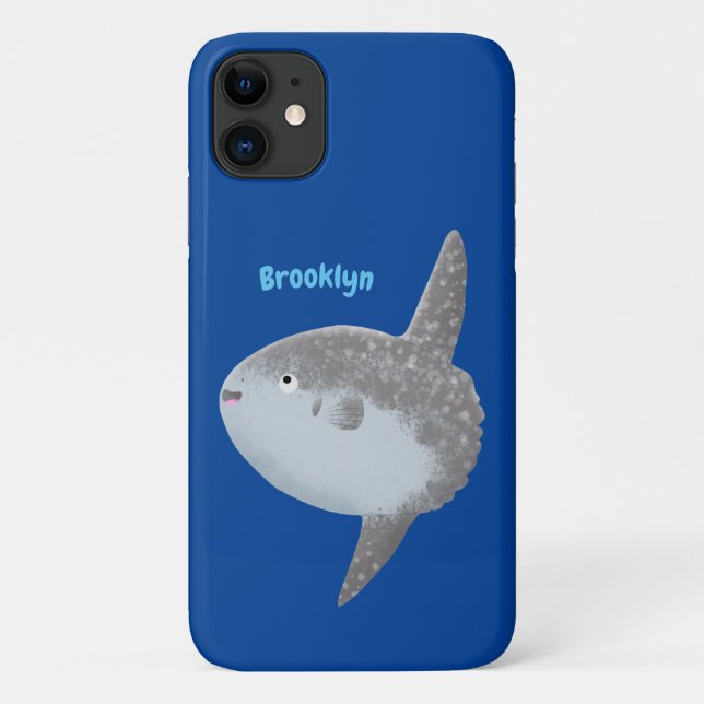 Capa Para iPhone 11 Cartografia fofa mola de peixe-sol oceânico (Verso)