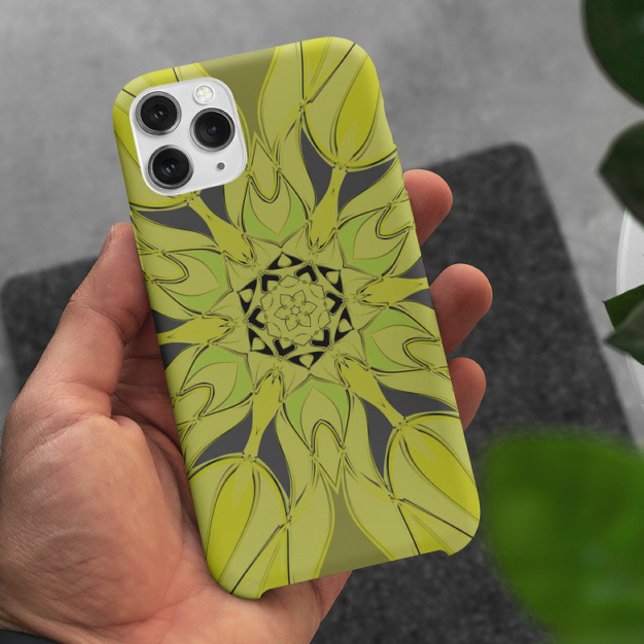 Capa Para iPhone 11 Cartografia Mandala Flor Verde (Criador carregado)
