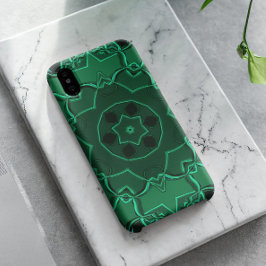 Capa Para iPhone 11 Cartografia Mandala Flor Verde