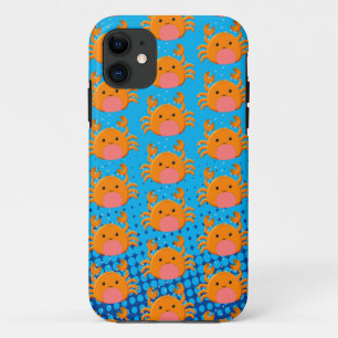 Capa Para iPhone 11 Cartoon Bonito Caranguejo Azul