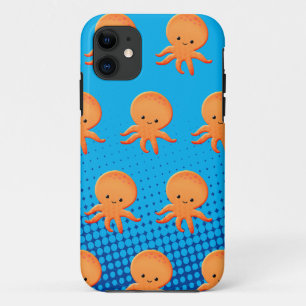 Capa Para iPhone 11 Cartoon Bonito Octopus Blue Ocean