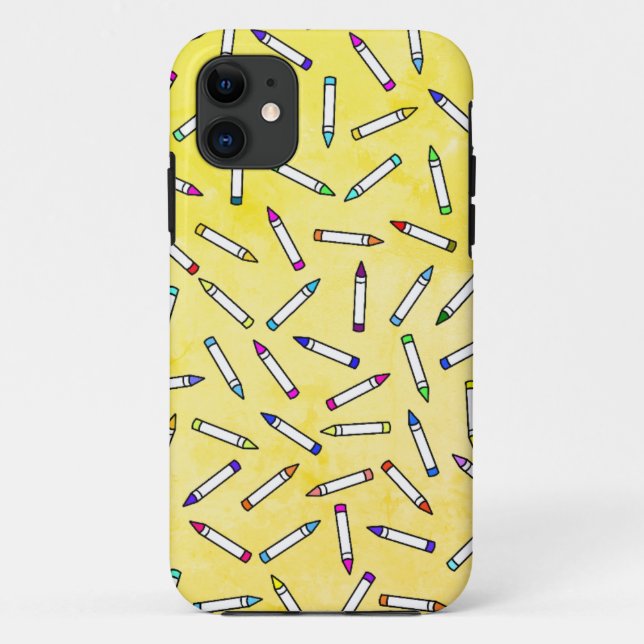Capa Para iPhone 11 Cartoon Crayon Pattern (Verso)
