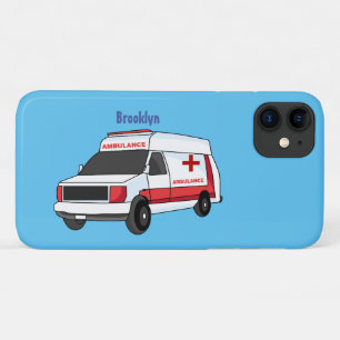 Capa Para iPhone 11 Cartoon de ambulância vermelha
