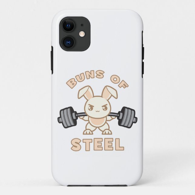Capa Para iPhone 11 Cartoon De Coelhinho De Workout - Pedras De Aço -  (Verso)
