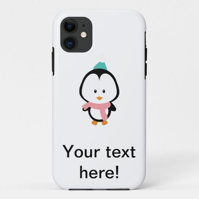 Capa Para iPhone 11 Cartoon de pinguim bonito (Verso)