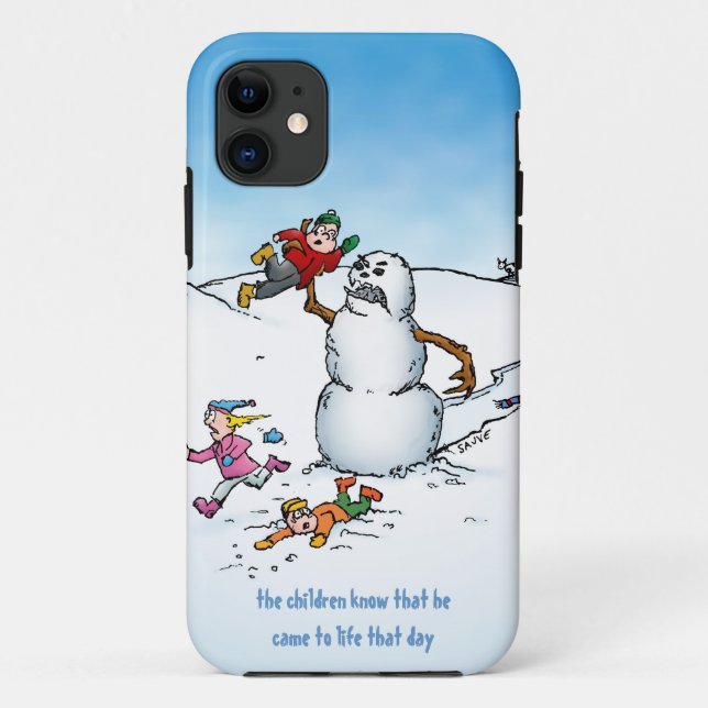Capa Para iPhone 11 Cartoon do Killer Snowman Engraçado (Verso)