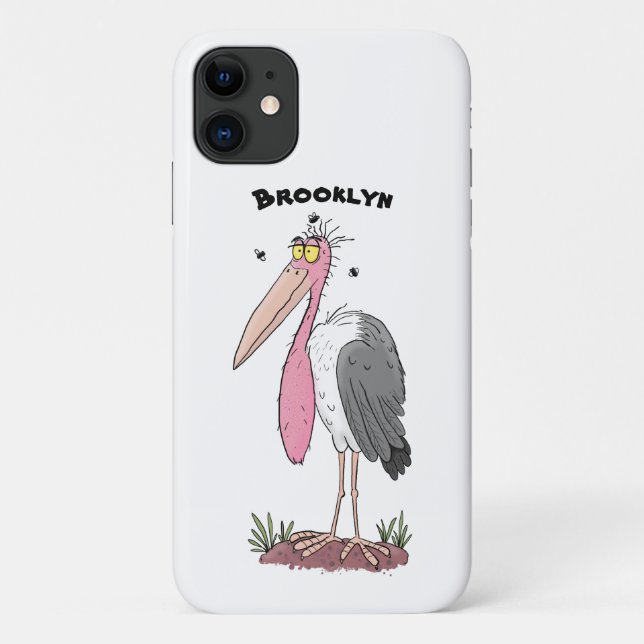 Capa Para iPhone 11 Cartoon engraçado marabou (Verso)