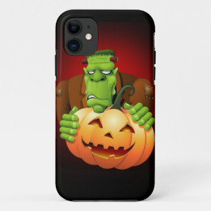 Capa Para iPhone 11 Cartoon Frankenstein Monster com Pumpkin