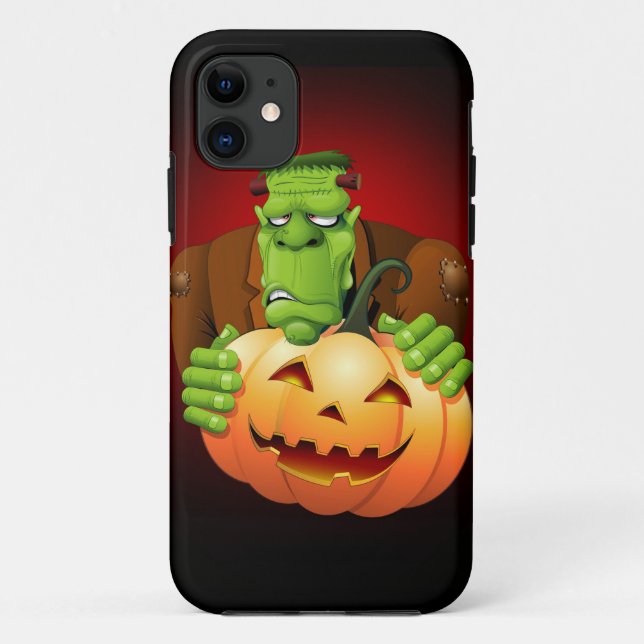Capa Para iPhone 11 Cartoon Frankenstein Monster com Pumpkin (Verso)