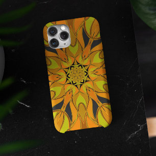 Capa Para iPhone 11 Cartoon Mandala Flor Amarelo Laranja e Azul
