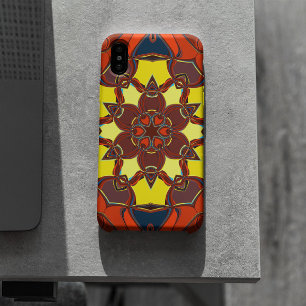 Capa Para iPhone 11 Cartoon Mandala Flor Amarelo Laranja e Azul