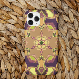 Capa Para iPhone 11 Cartoon Mandala Flor Amarelo Púrpura e Laranja